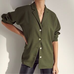 Aritzia Olive Green Button-Down Shirt
